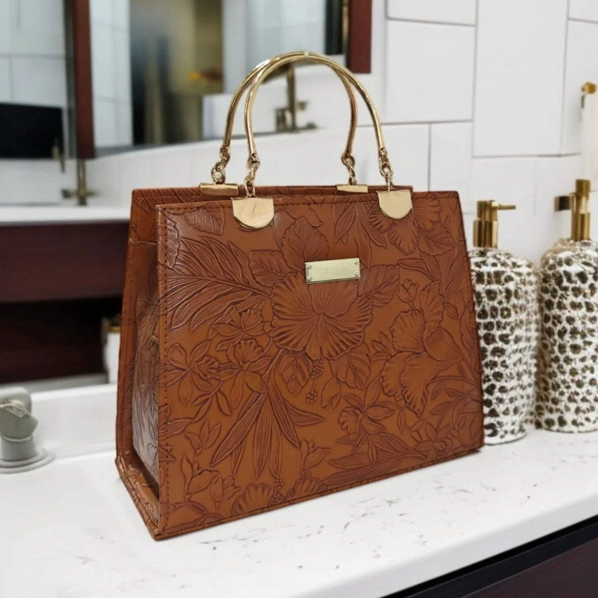 Luxury flowers box brown