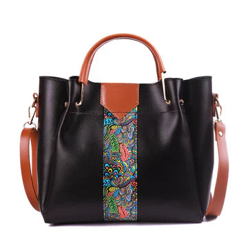 Luxe 4 Pcs Black Handbag Set