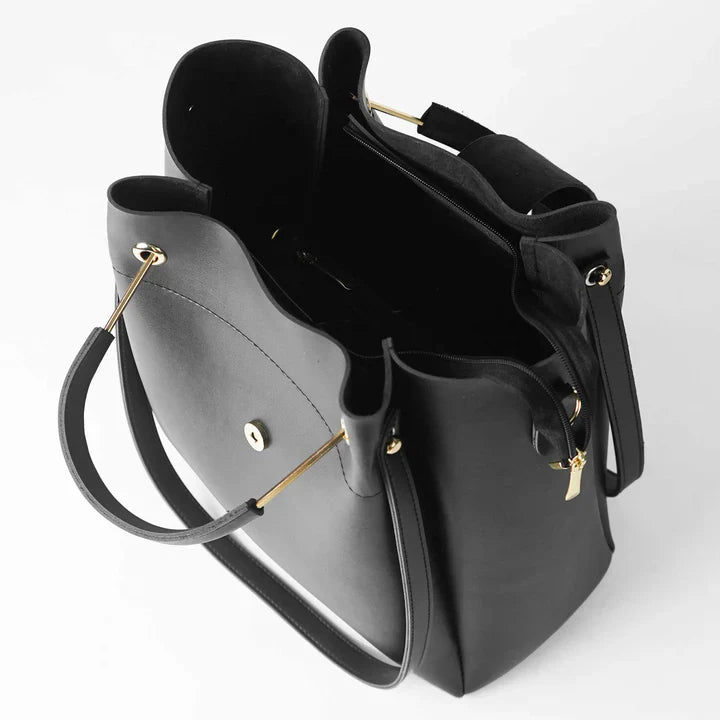 Luxe Black 3-Piece Handbag Set