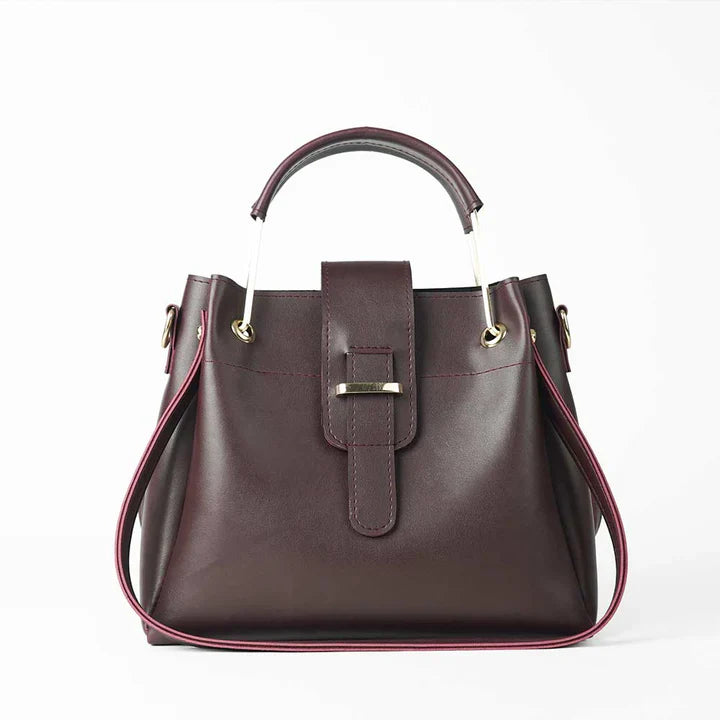 Luxe Maroon 3-Piece Handbag Set