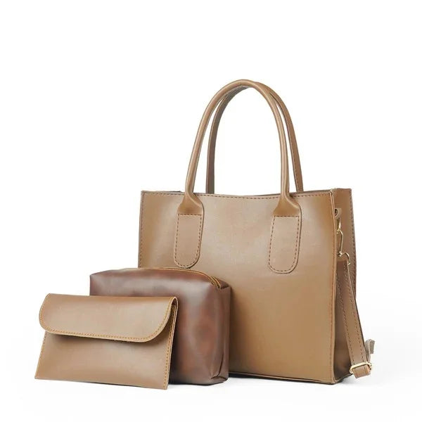 Trendy Bag Set of 3-Brown