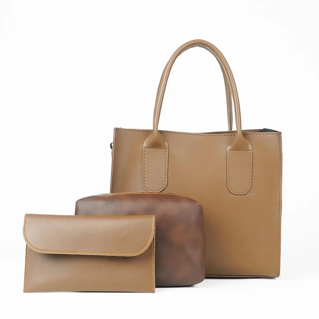Trendy Bag Set of 3-Brown