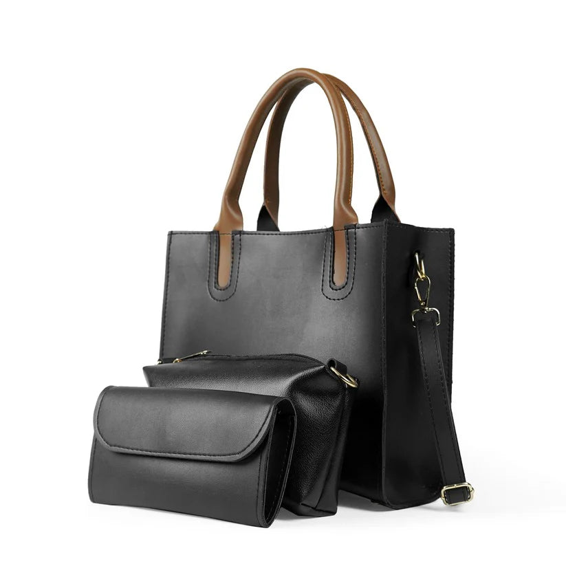 Elite Style – 3-Piece Classic Bag Set (Black)