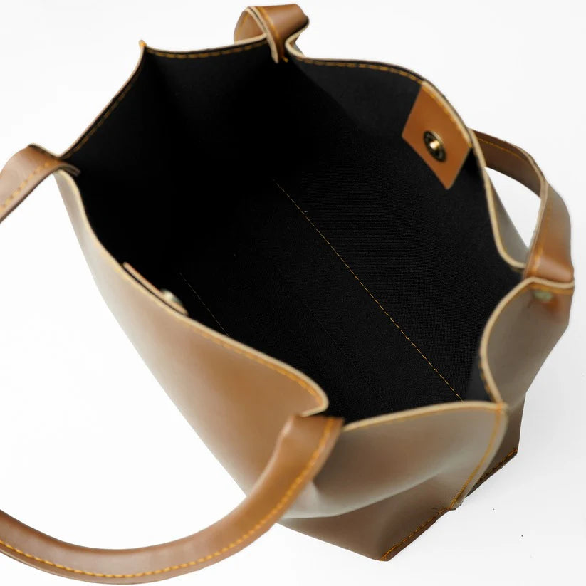 HerGlow – 3-Piece Plain Tote Set (Brown)