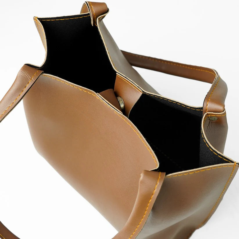 HerGlow – 3-Piece Plain Tote Set (Brown)